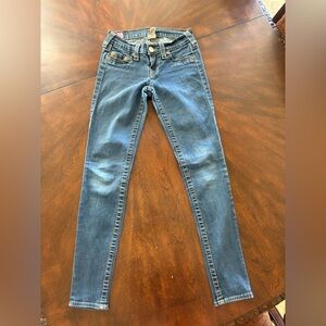 Blue Skinny Jeans with Tapered Legs